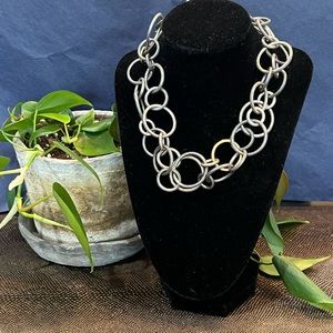 Gurhan Hoop Necklace Sterling Silver and Gold.